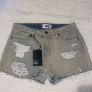 NWT Paige Callie high rise boyfriend denim shorts size 25